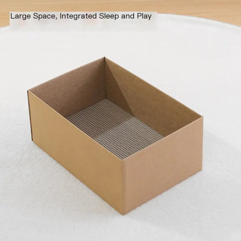 Durable Corrugated Paper Cat House and Scratching Pad